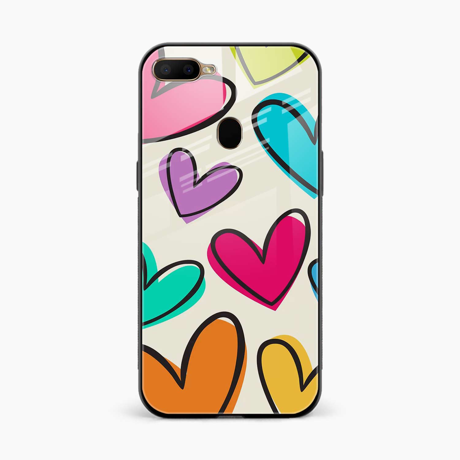 Colorful Hearts Oppo A12 Back Cover