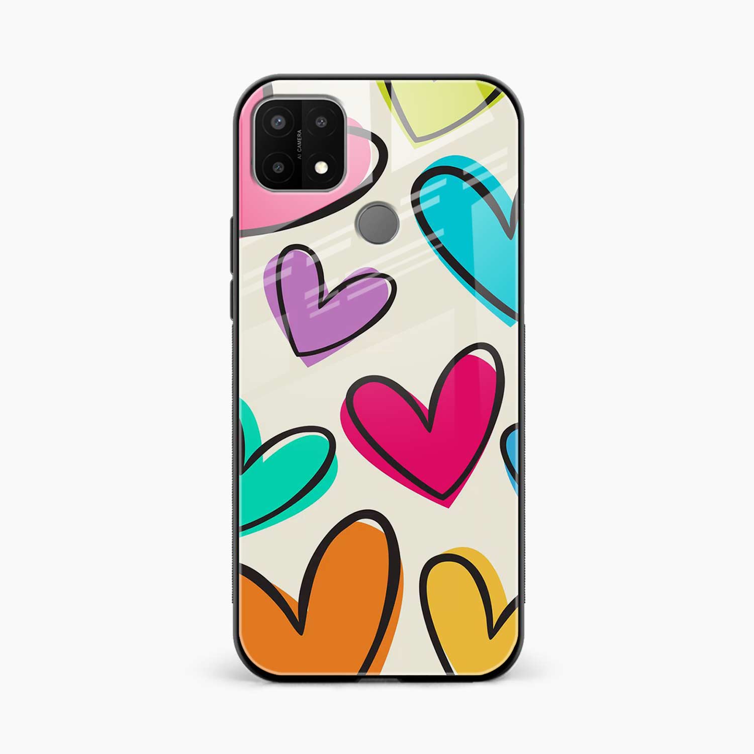 Colorful Hearts Oppo A35 Back Cover