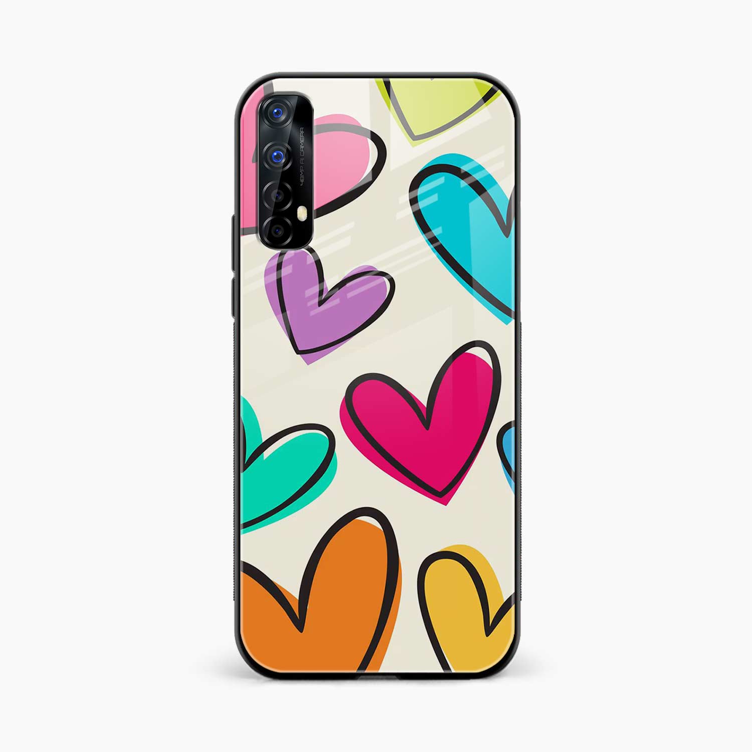 Colorful Hearts Realme 7 Back Cover