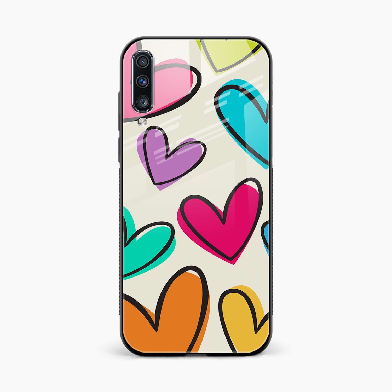 Colorful Hearts Samsung A50 Back Cover