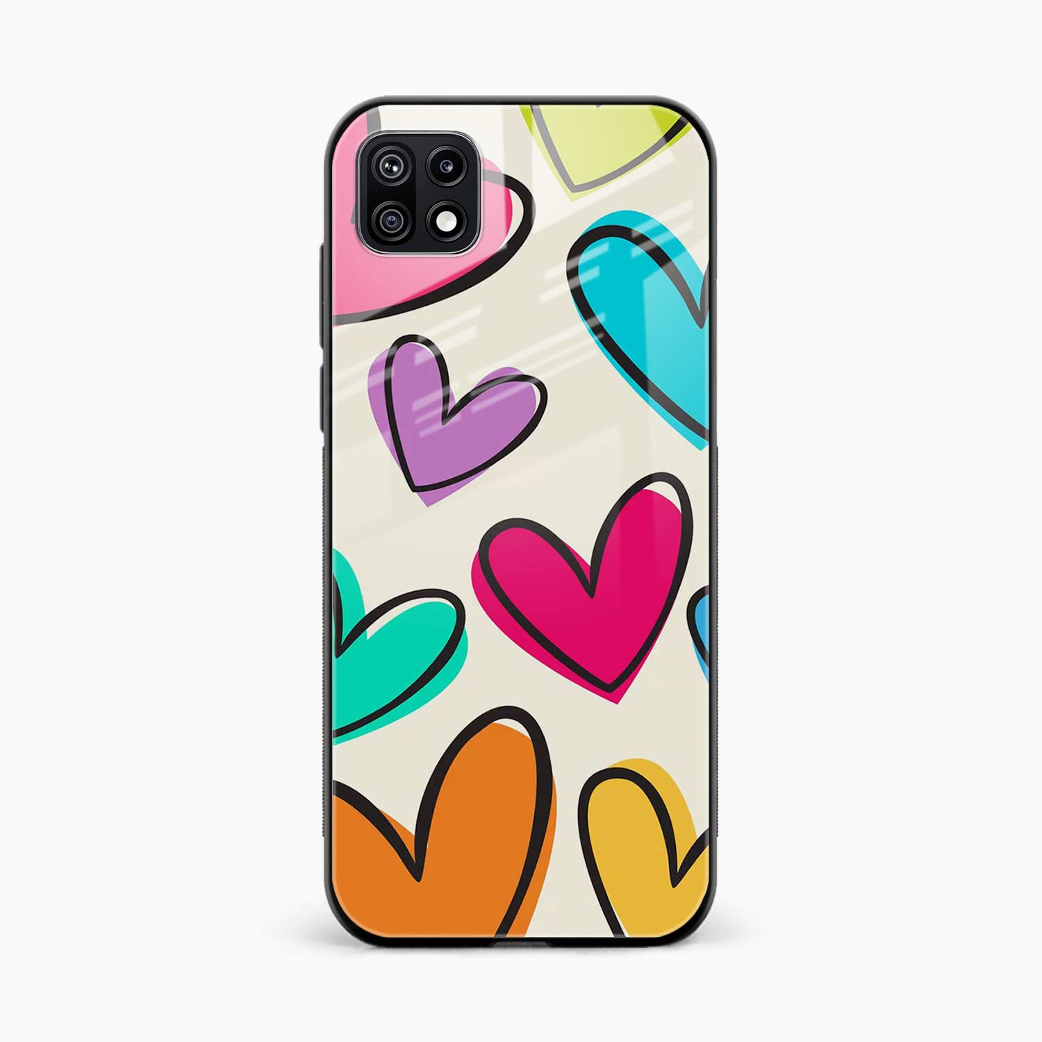 Colorful Hearts Samsung F42 Back Cover