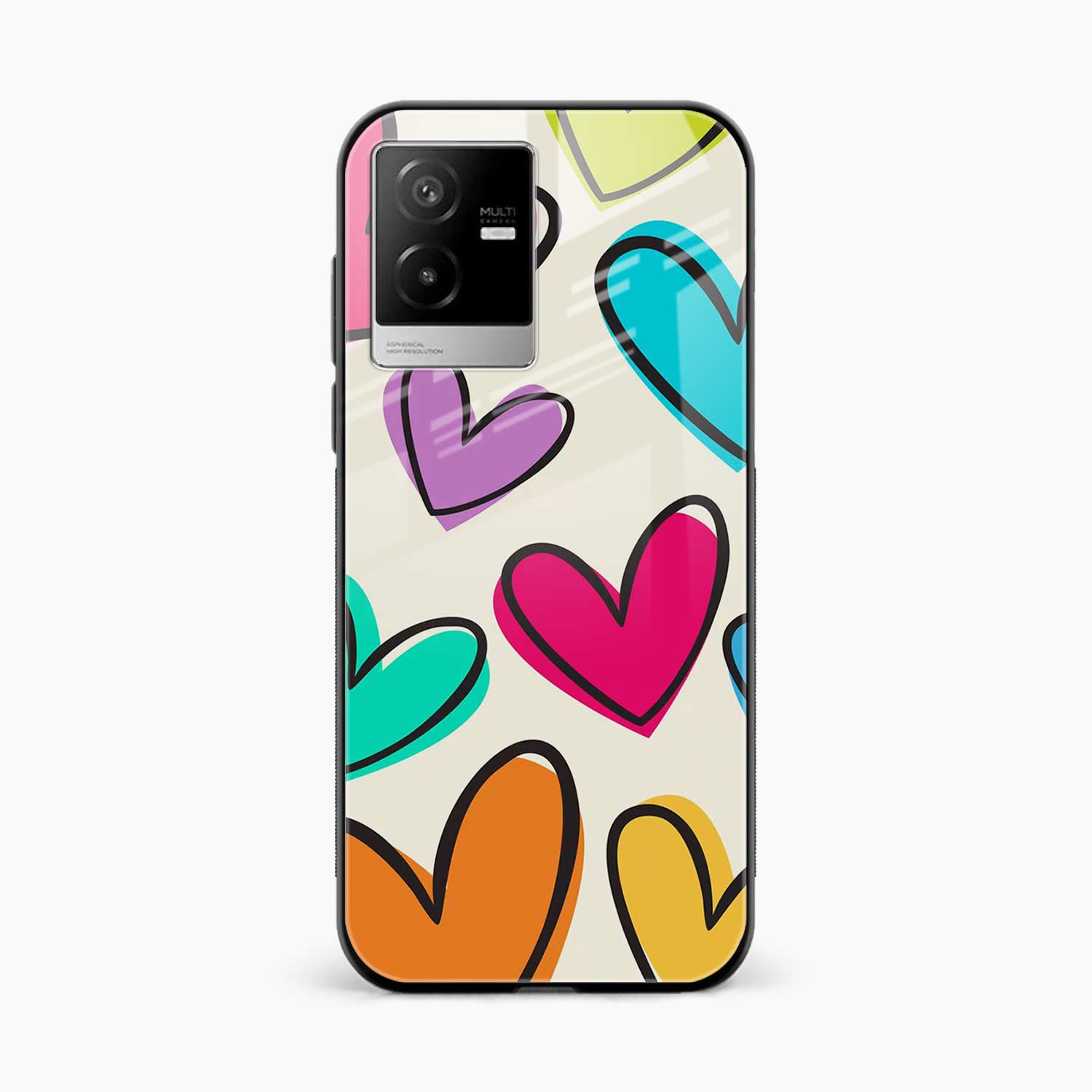 Colorful Hearts Vivo Iqoo Z6x Back Cover