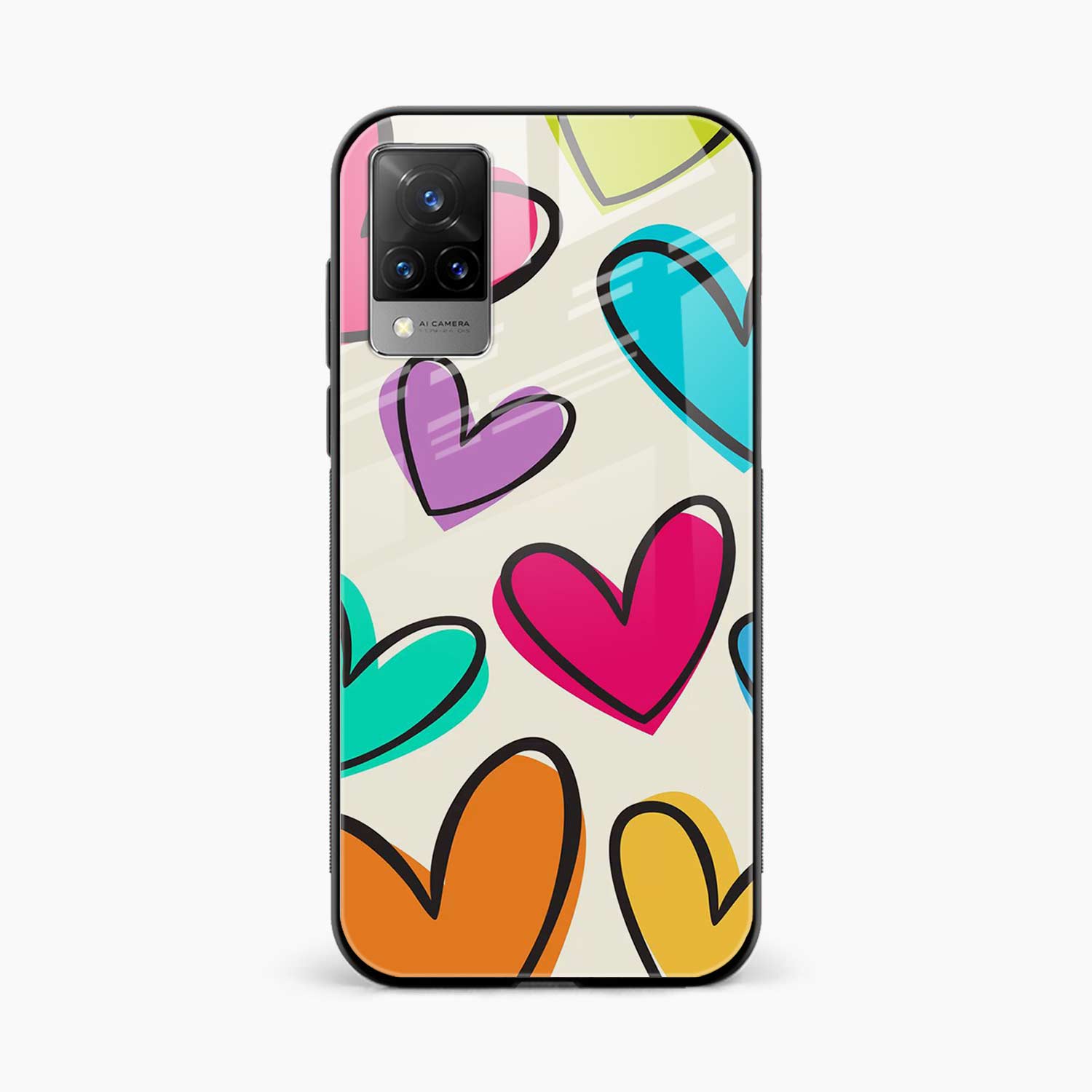 Colorful Hearts Vivo V21s Back Cover