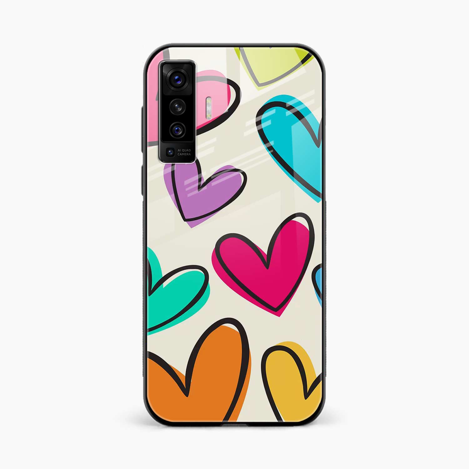 Colorful Hearts Vivo X50 Back Cover