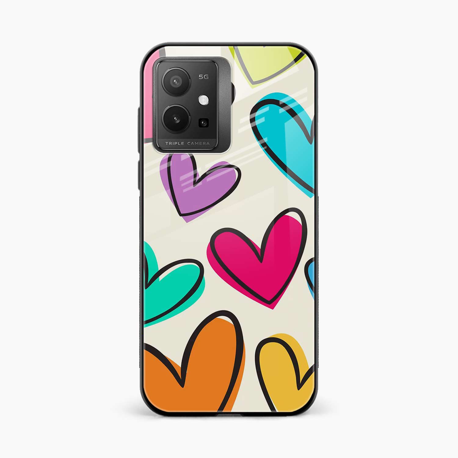 Colorful Hearts Vivo Y75 5G Back Cover