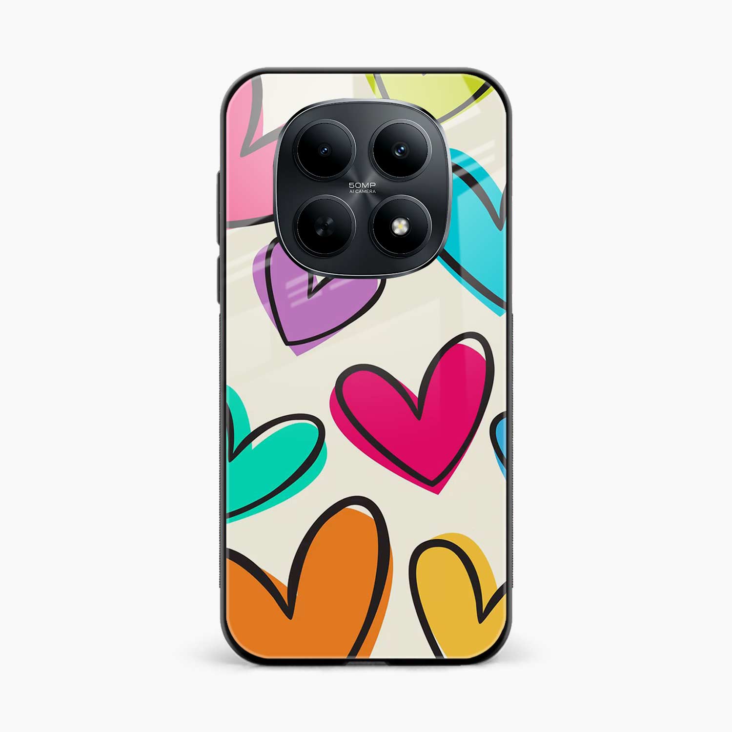 Colorful Hearts Poco M8 5G Back Cover
