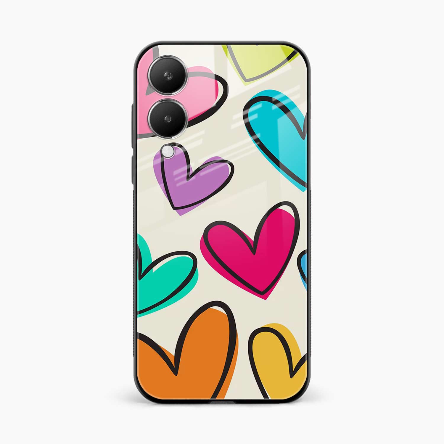 Colorful Hearts Vivo Y28 5G Back Cover