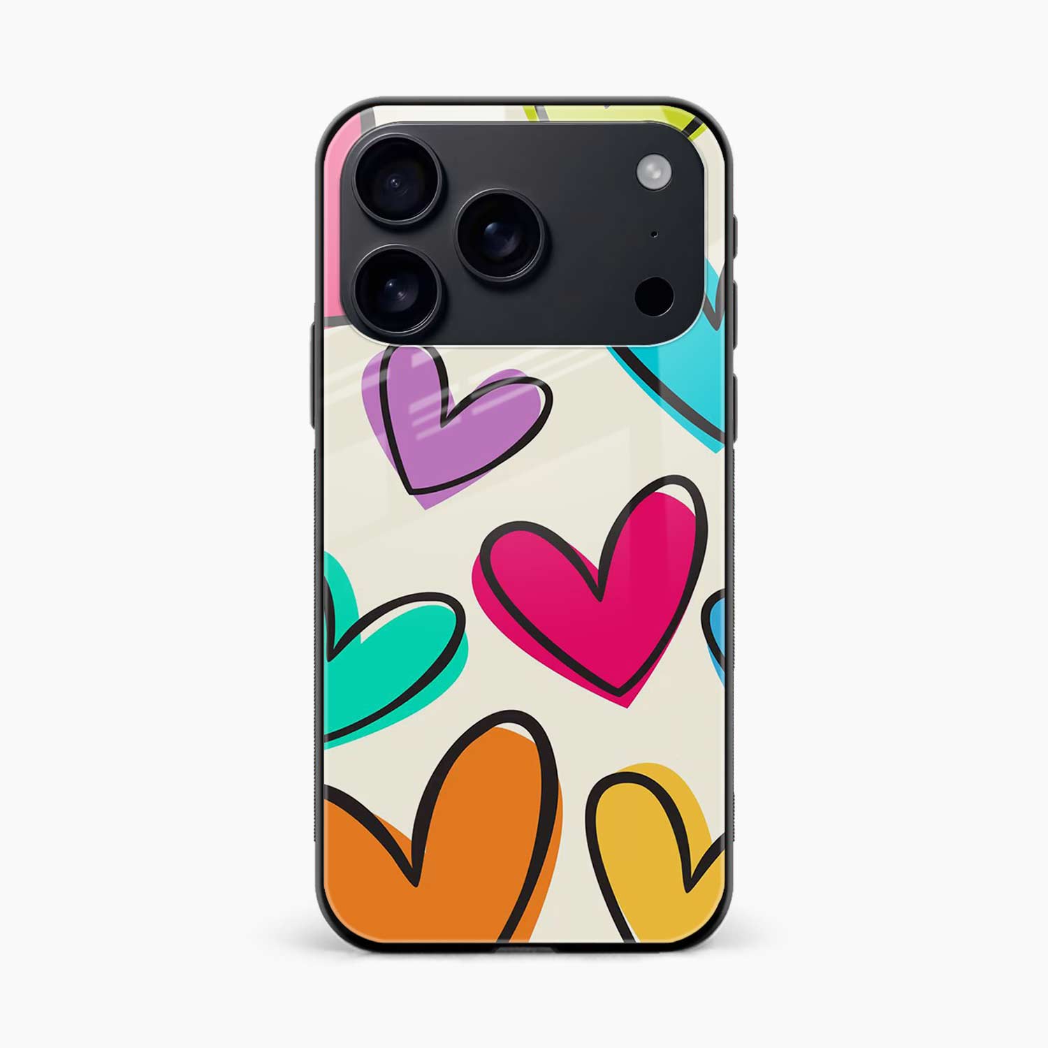 Colorful Hearts iPhone 17 Pro Back Cover
