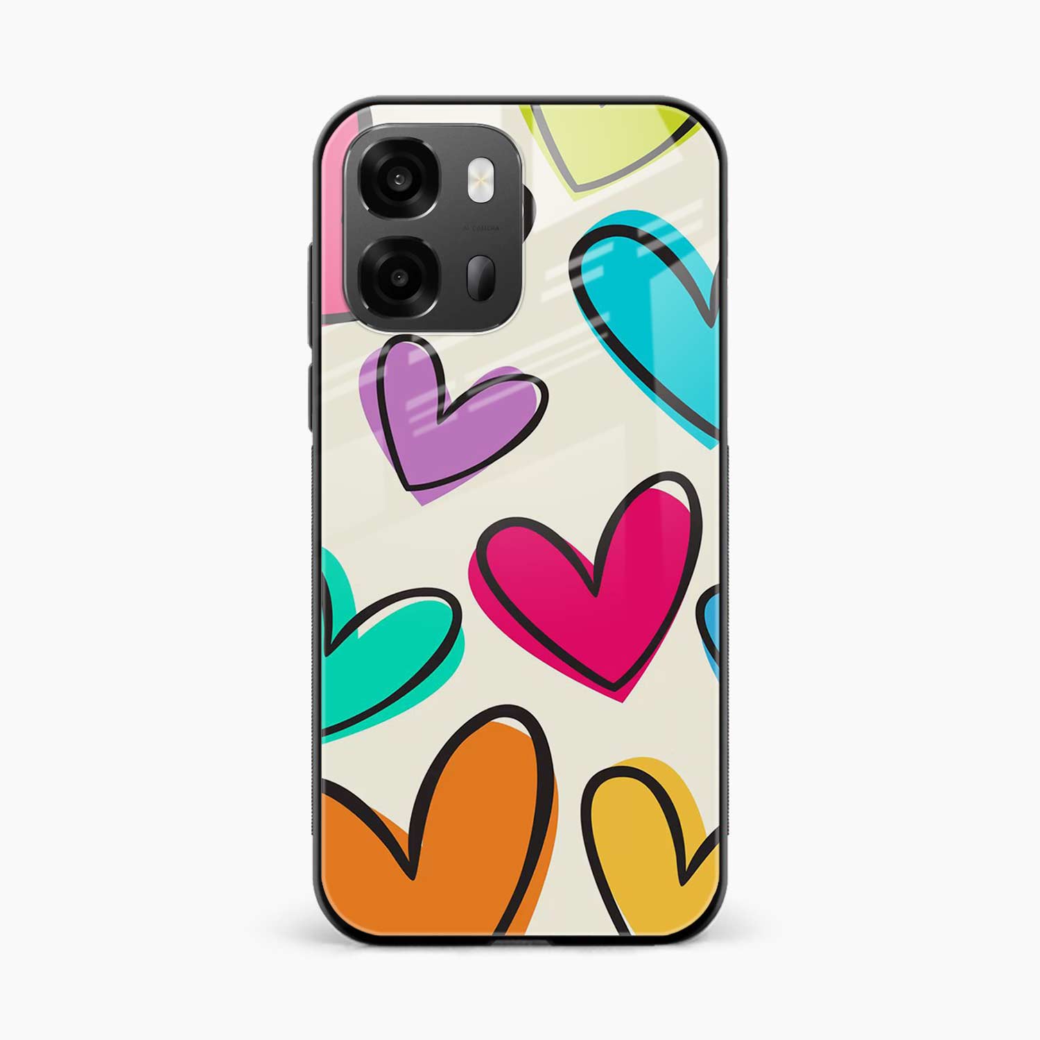 Colorful Hearts Oppo A6 Pro 5G Back Cover