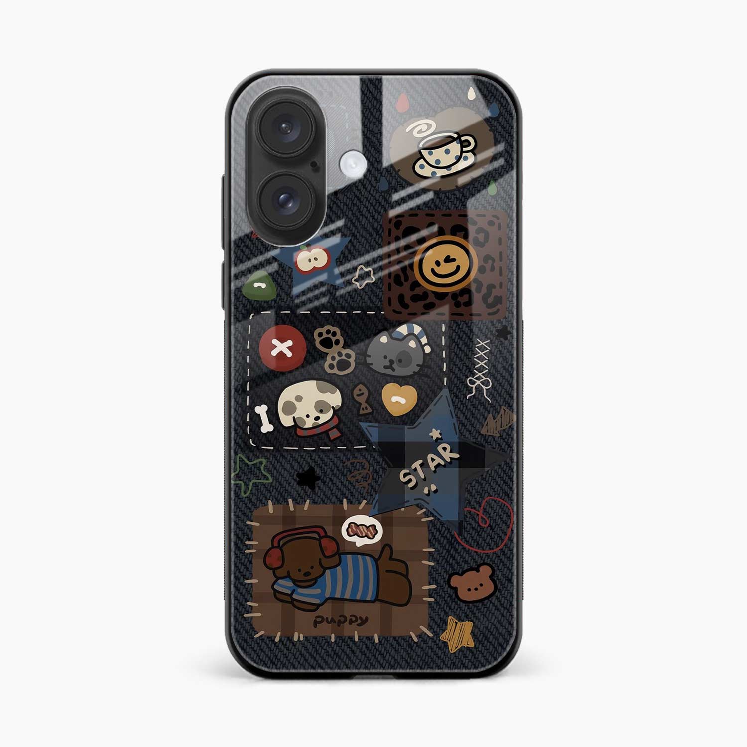 Cute Doodle iPhone 16 Back Cover
