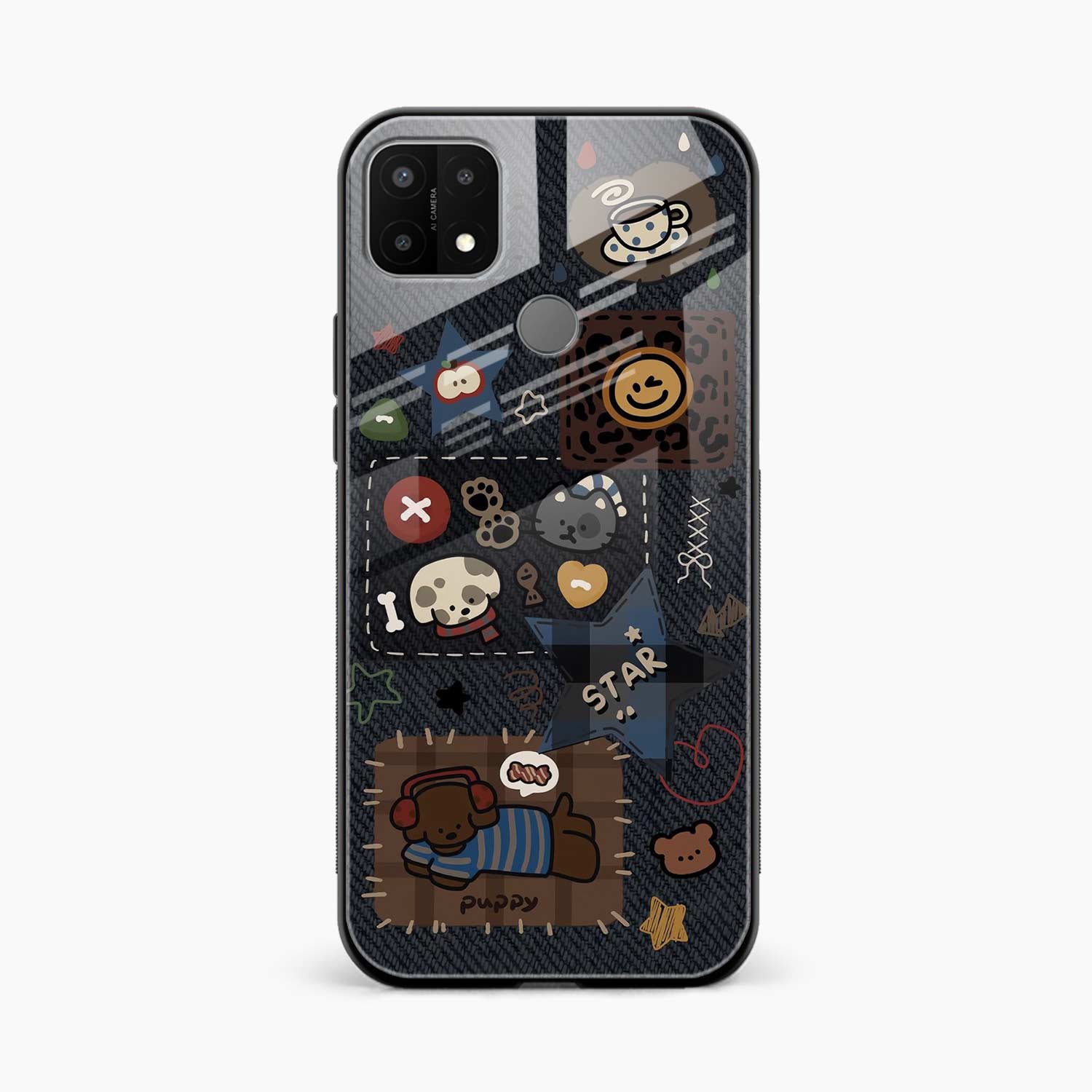Cute Doodle Oppo A15 Back Cover