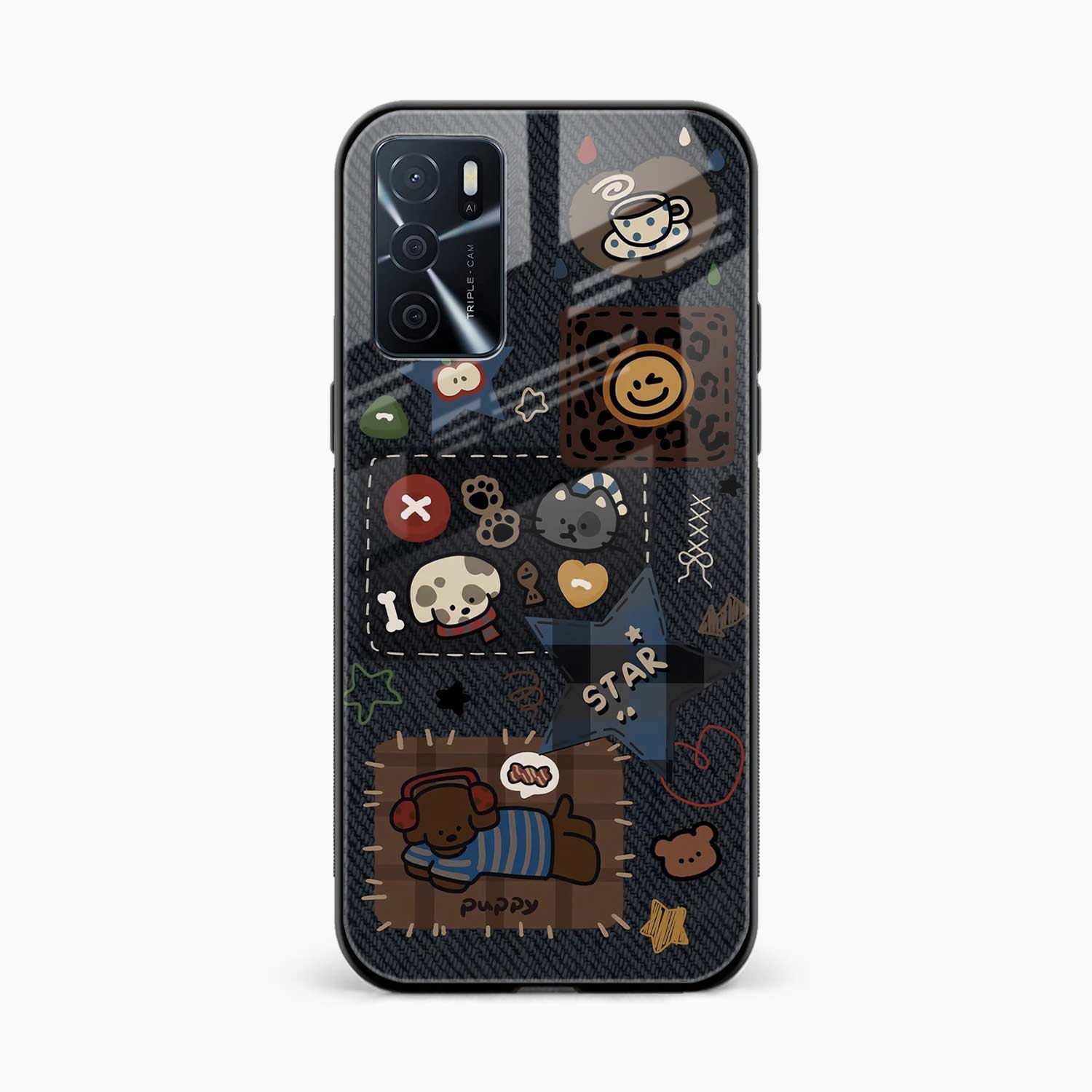 Cute Doodle Oppo A16 Back Cover