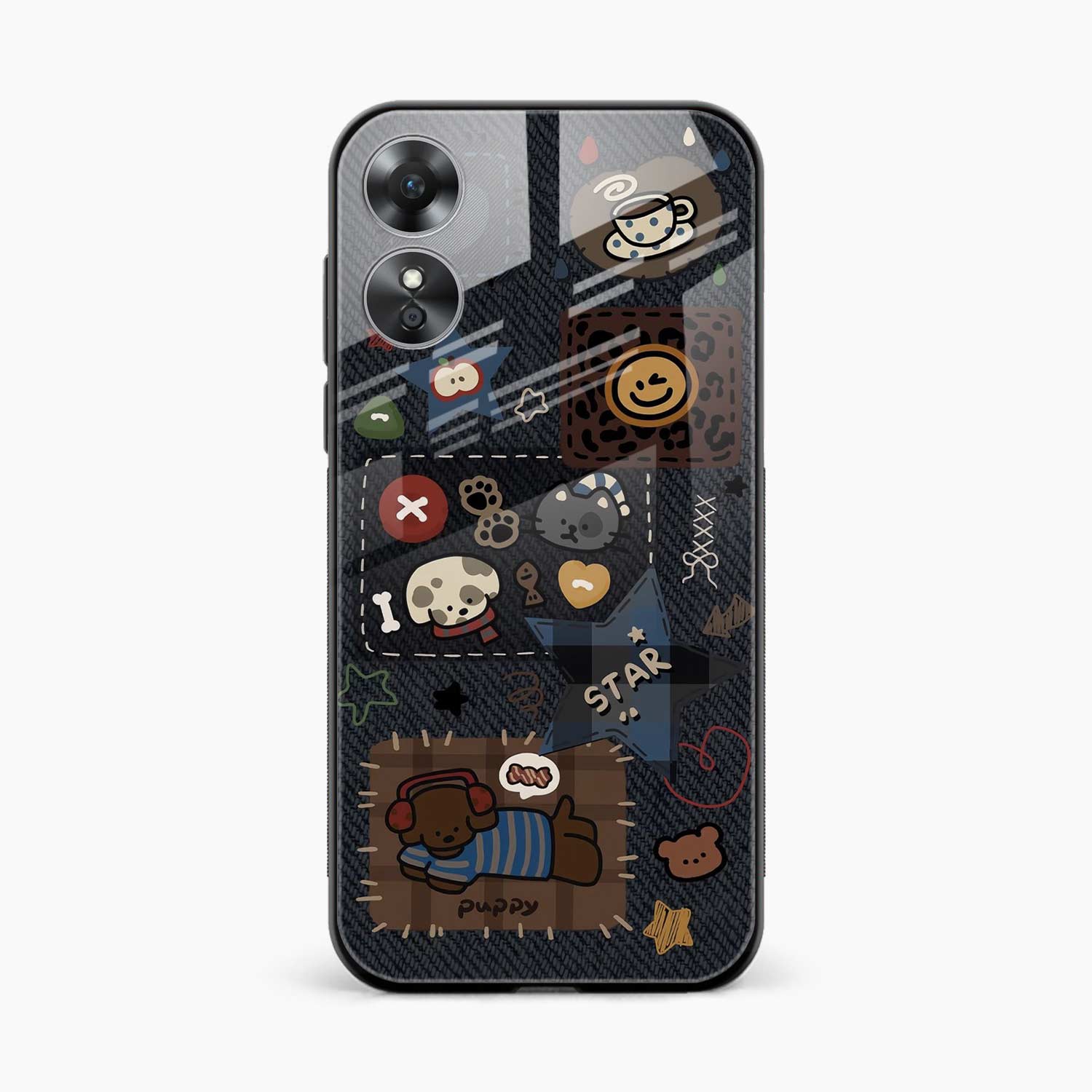 Cute Doodle Oppo A17 Back Cover