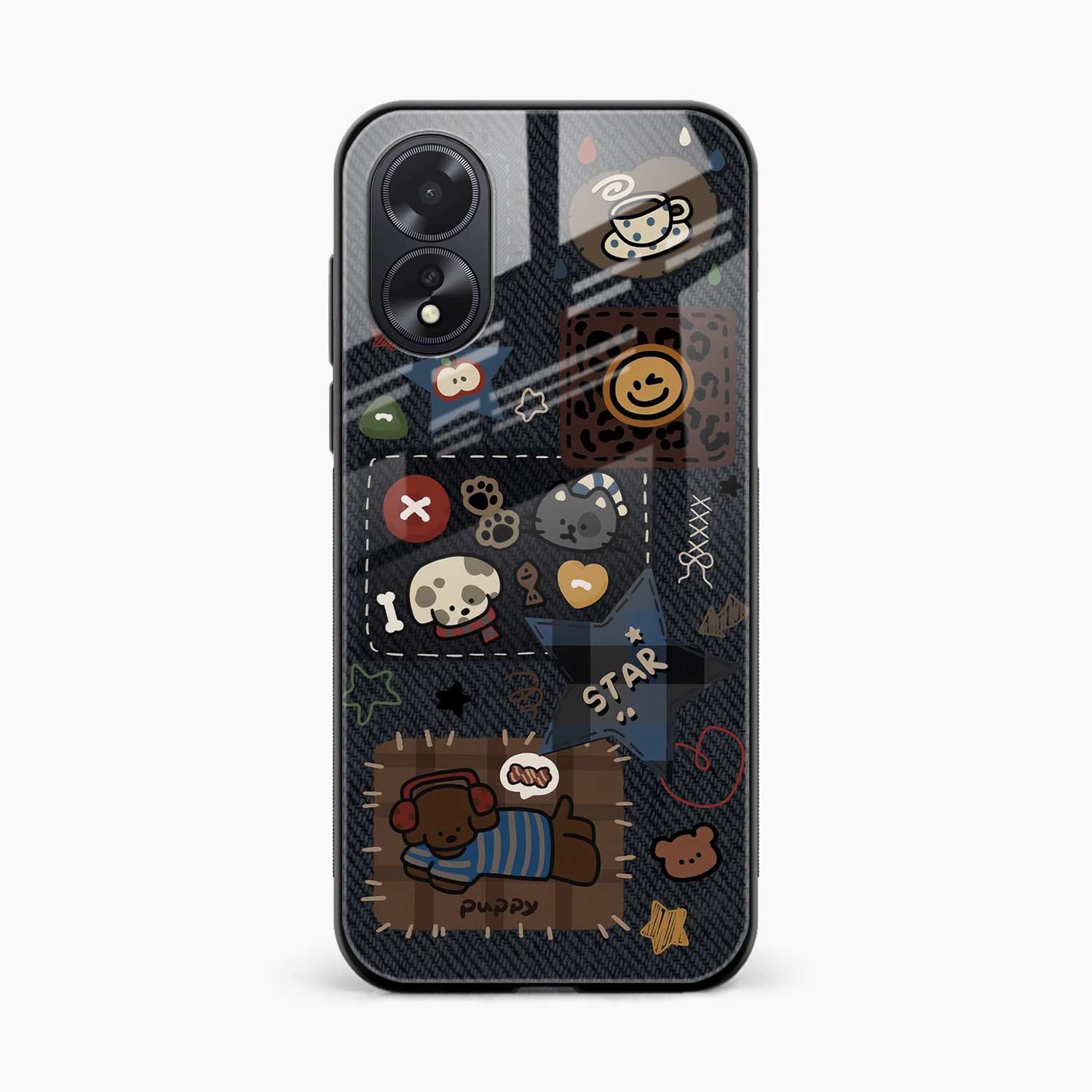 Cute Doodle Oppo A38 Back Cover