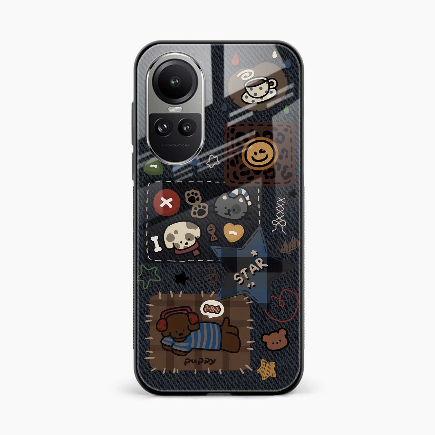 Cute Doodle Oppo Reno 10 Back Cover