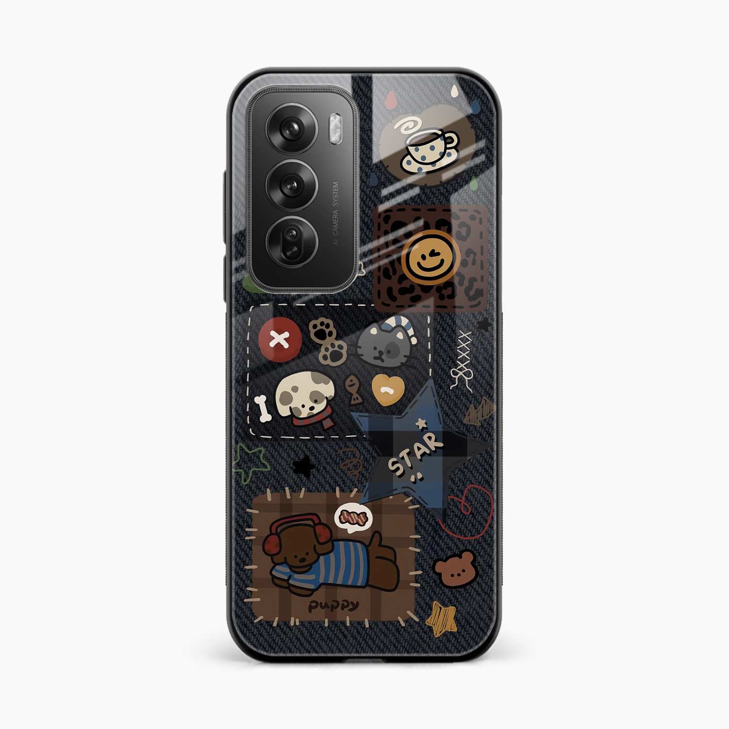 Cute Doodle Oppo Reno 12 5G Back Cover