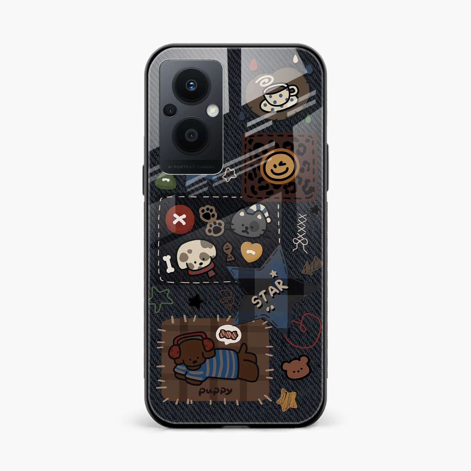 Cute Doodle Oppo Reno 7 Lite Back Cover