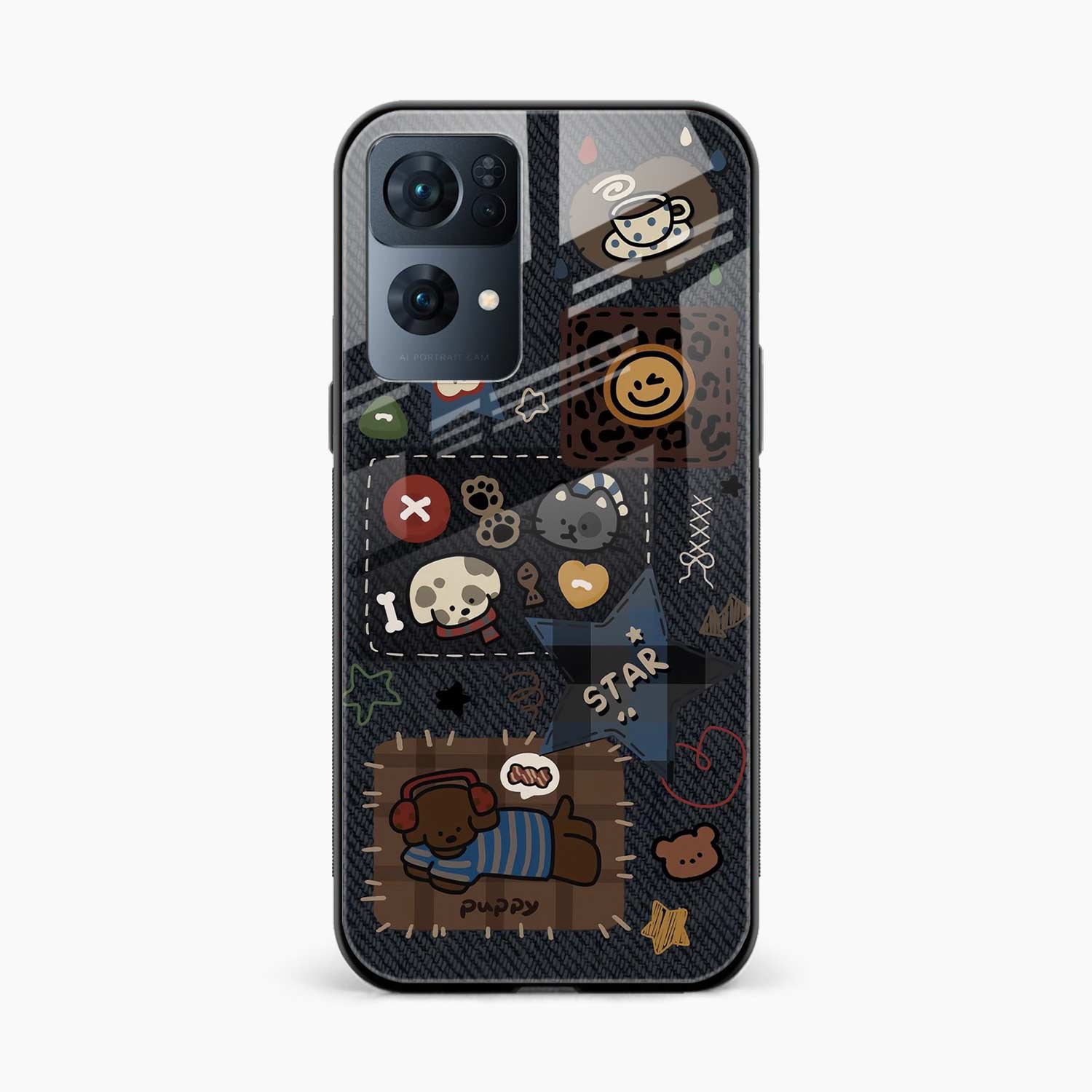 Cute Doodle Oppo Reno 7 Pro Back Cover