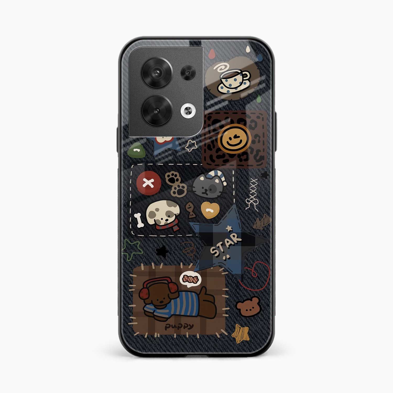 Cute Doodle Oppo Reno 8 Back Cover