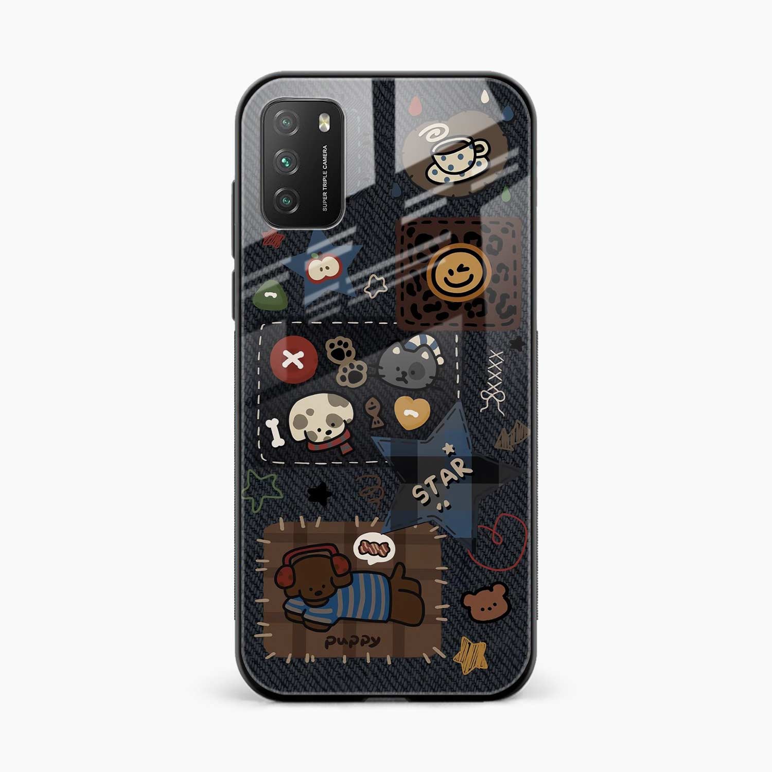 Cute Doodle Poco M3 Back Cover