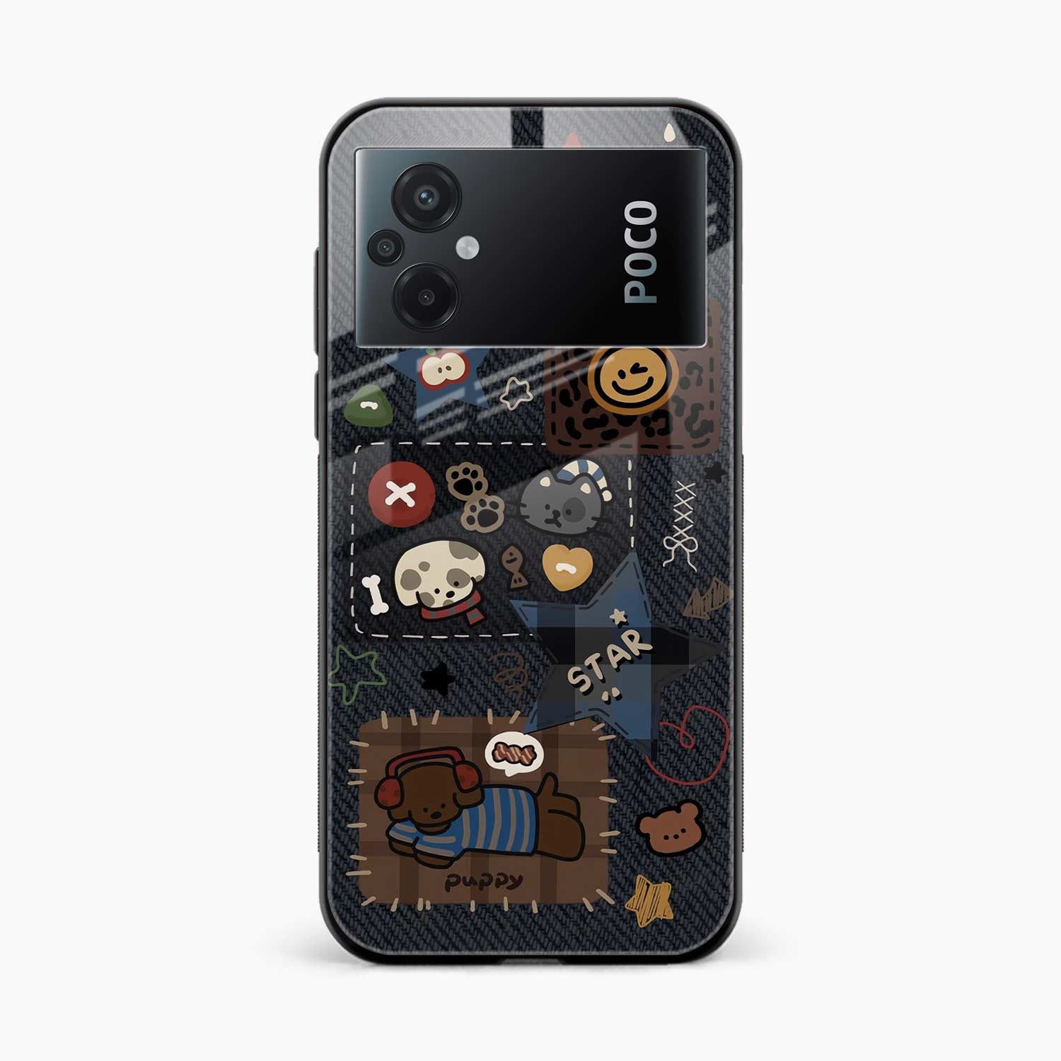 Cute Doodle Poco M5 Back Cover