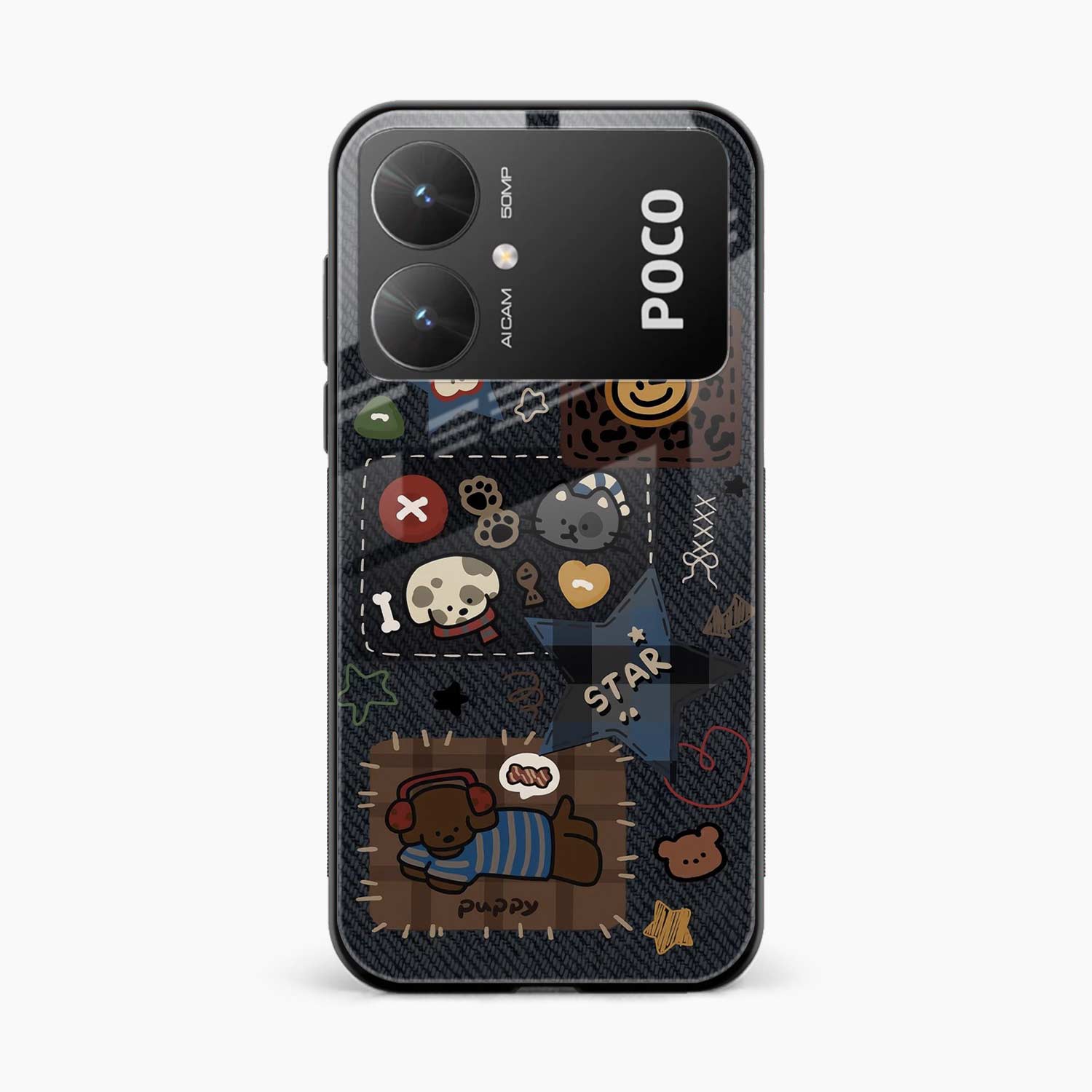 Cute Doodle Poco M6 5G Back Cover