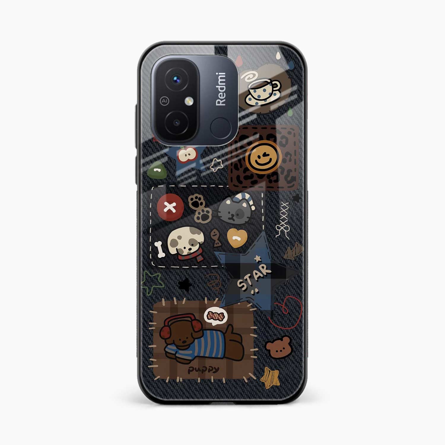 Cute Doodle Redmi 12c Back Cover