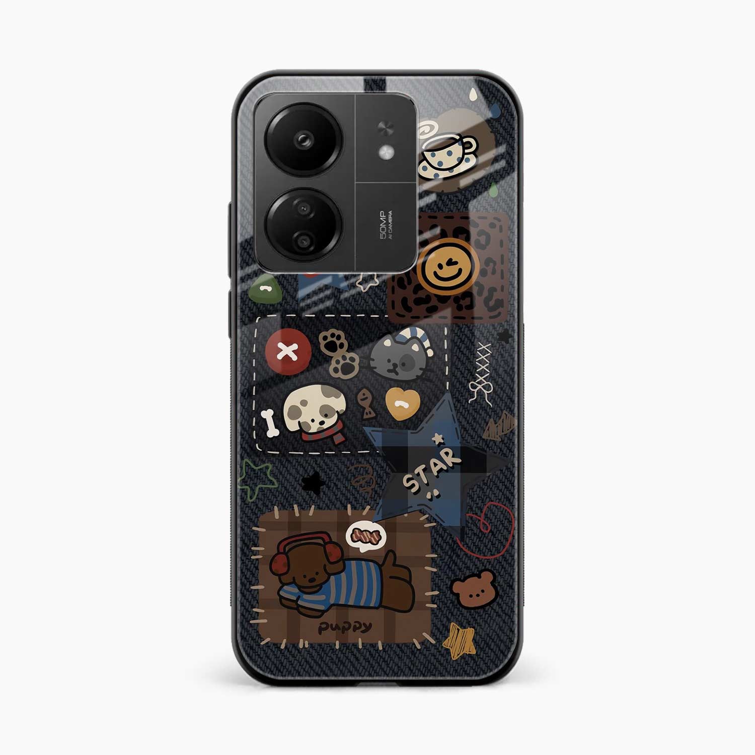 Cute Doodle Redmi 13c Back Cover