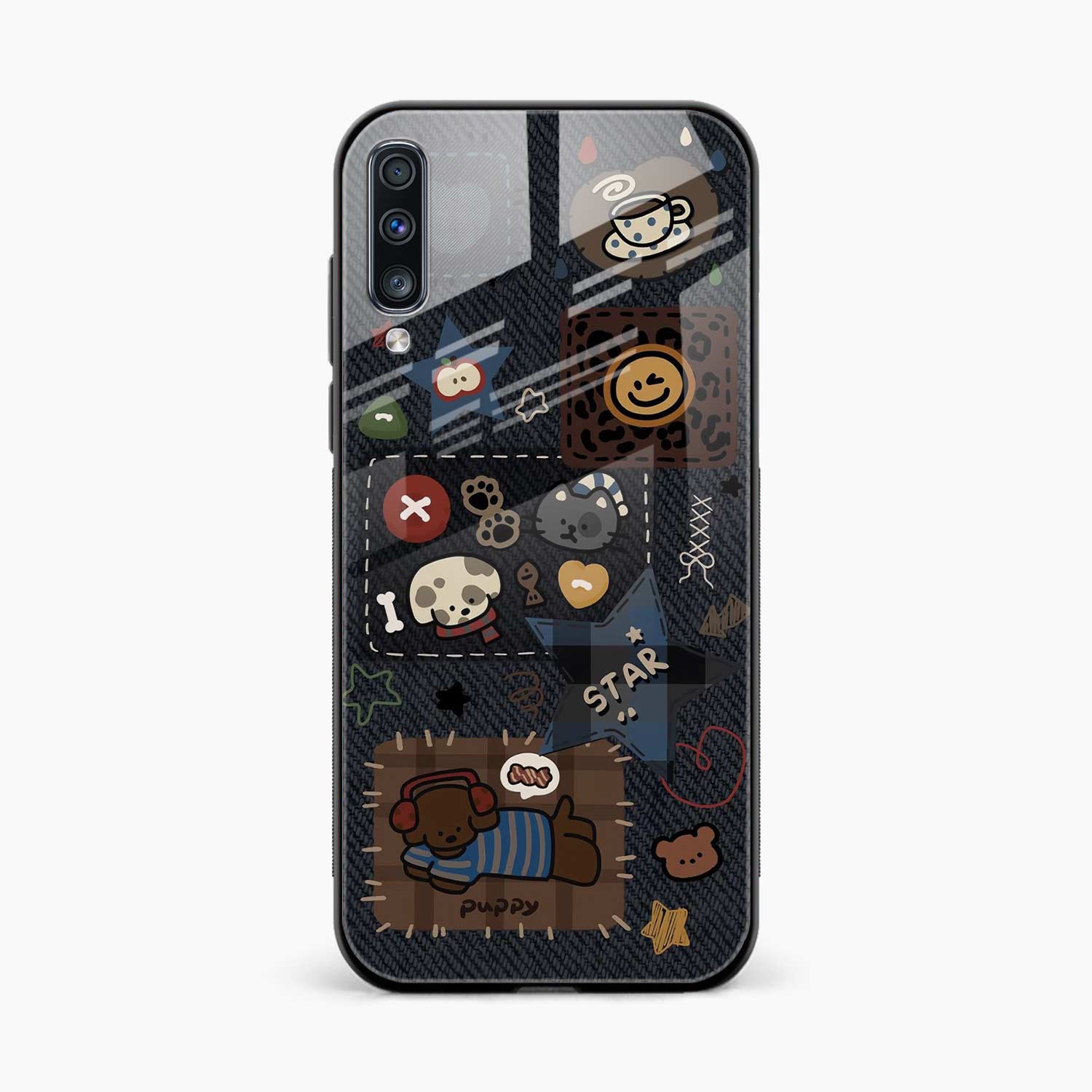Cute Doodle Samsung A70 Back Cover