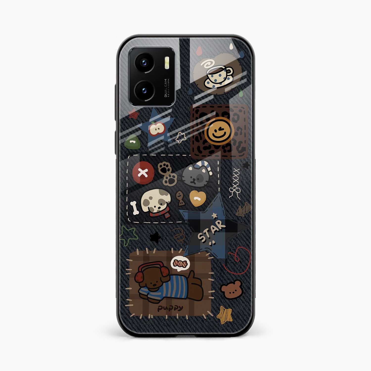 Cute Doodle Vivo Y15s Back Cover