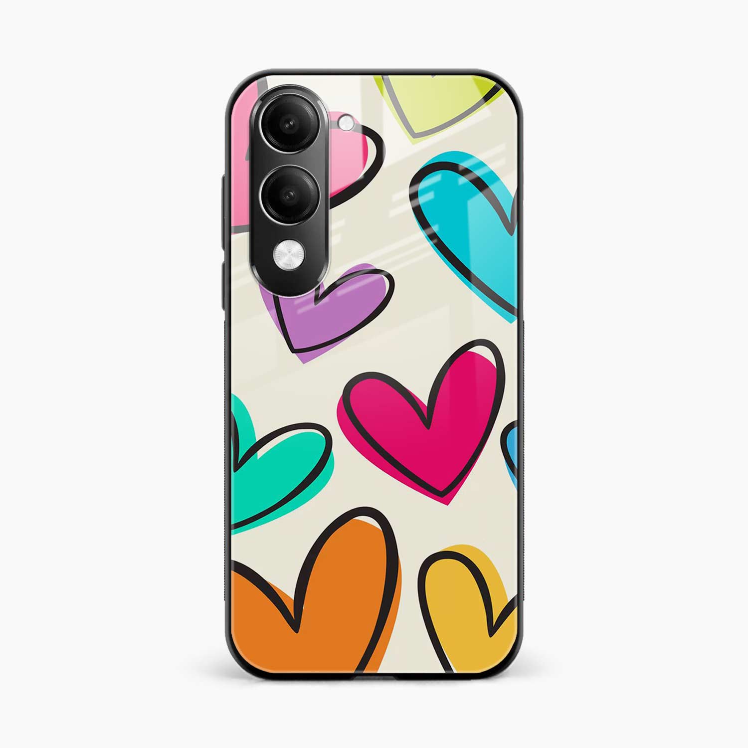 Colorful Hearts Vivo Y19s 5G Back Cover