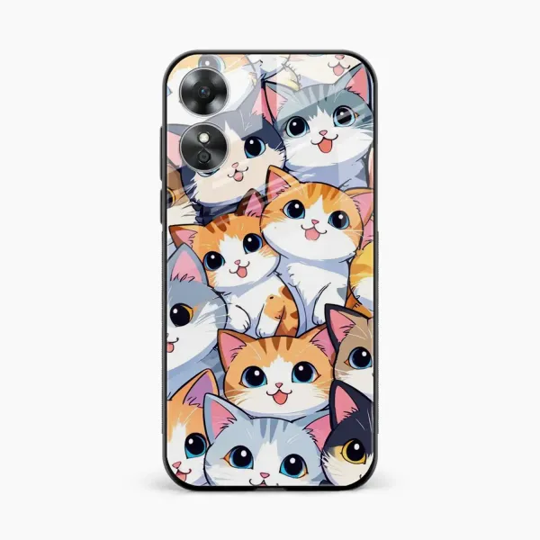 Cute Cat Oppo A17 Back Cover
