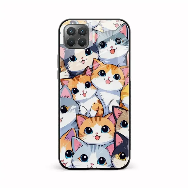 Cute Cat Oppo F17 Pro Back Cover
