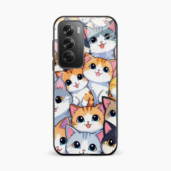 Cute Cat Oppo Reno 12 5G Back Cover