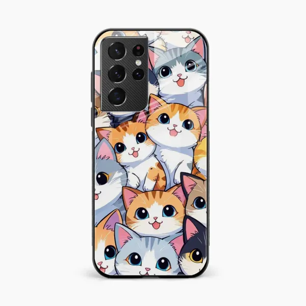 Cute Cat Samsung S21 Ultra Back Cover